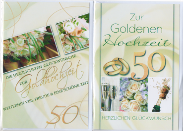 Glückwunschkarten zur Goldene Hochzeit